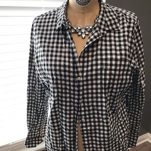 Old Navy Black & White Gingham Shirt